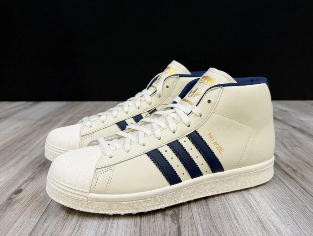 adidas Pro Model Golf Shoes Chalk White Night Indigo Mid Mens 9.5 JQ7722 NEW
